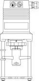 Produkt von IMI Hydronic Engineering mit zwei Anschlüssen oben, einem zentralen Einstellungen-Regler und einem stabilen Standfuß zur Anwendung in der Gebäudetechnik.
